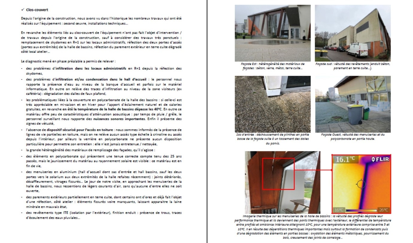Extrait de l'état des lieux : analyse du clos couvert et passage de la caméra thermique - Viapolis Extrait de l'état des lieux : analyse du clos couvert et passage de la caméra thermique - Viapolis