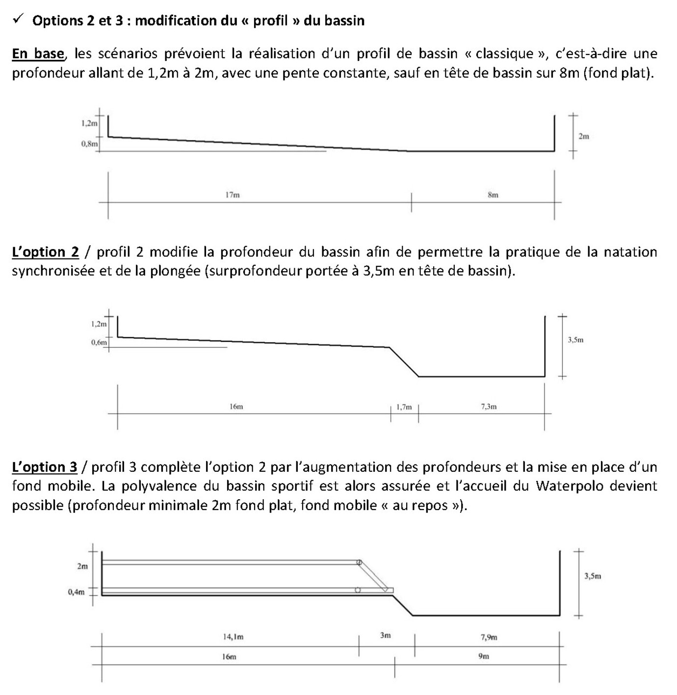 Etude sur les profils possibles du bassin sportif - Viapolis Etude sur les profils possibles du bassin sportif - Viapolis