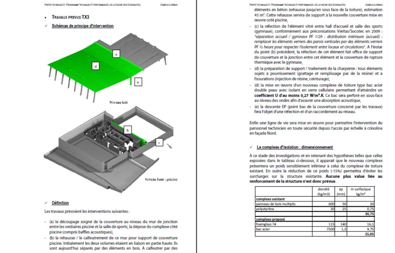 Détail des travaux prévus en toiture (programme) - Viapolis Détail des travaux prévus en toiture (programme) - Viapolis