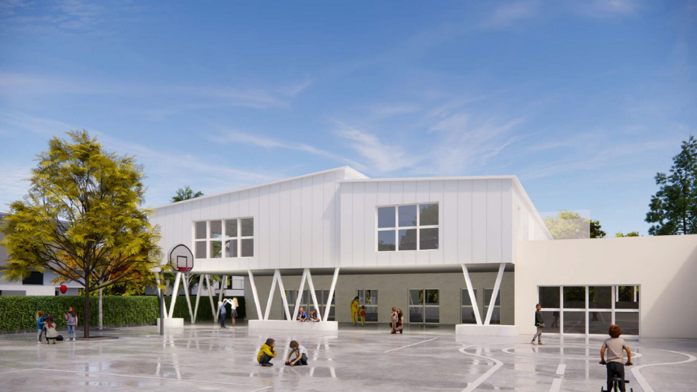 Dossier AVP - le projet depuis la cour d'école - Atelier DP Architectes (75009 Paris) Dossier AVP - le projet depuis la cour d'école - Atelier DP Architectes (75009 Paris)