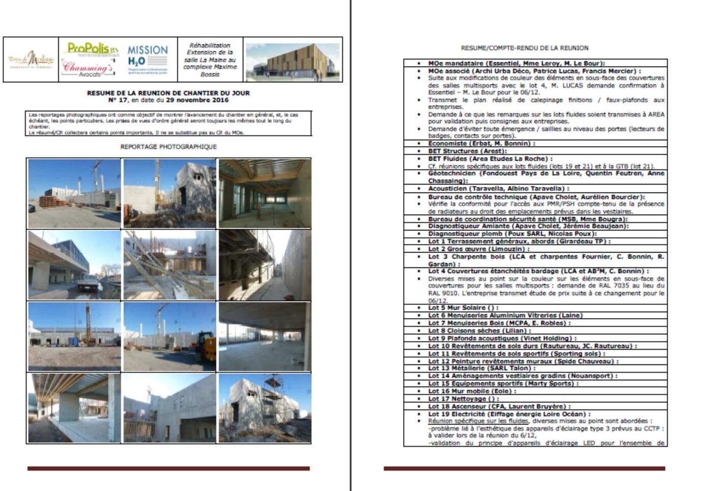 Extrait d'un compte-rendu de chantier - Viapolis