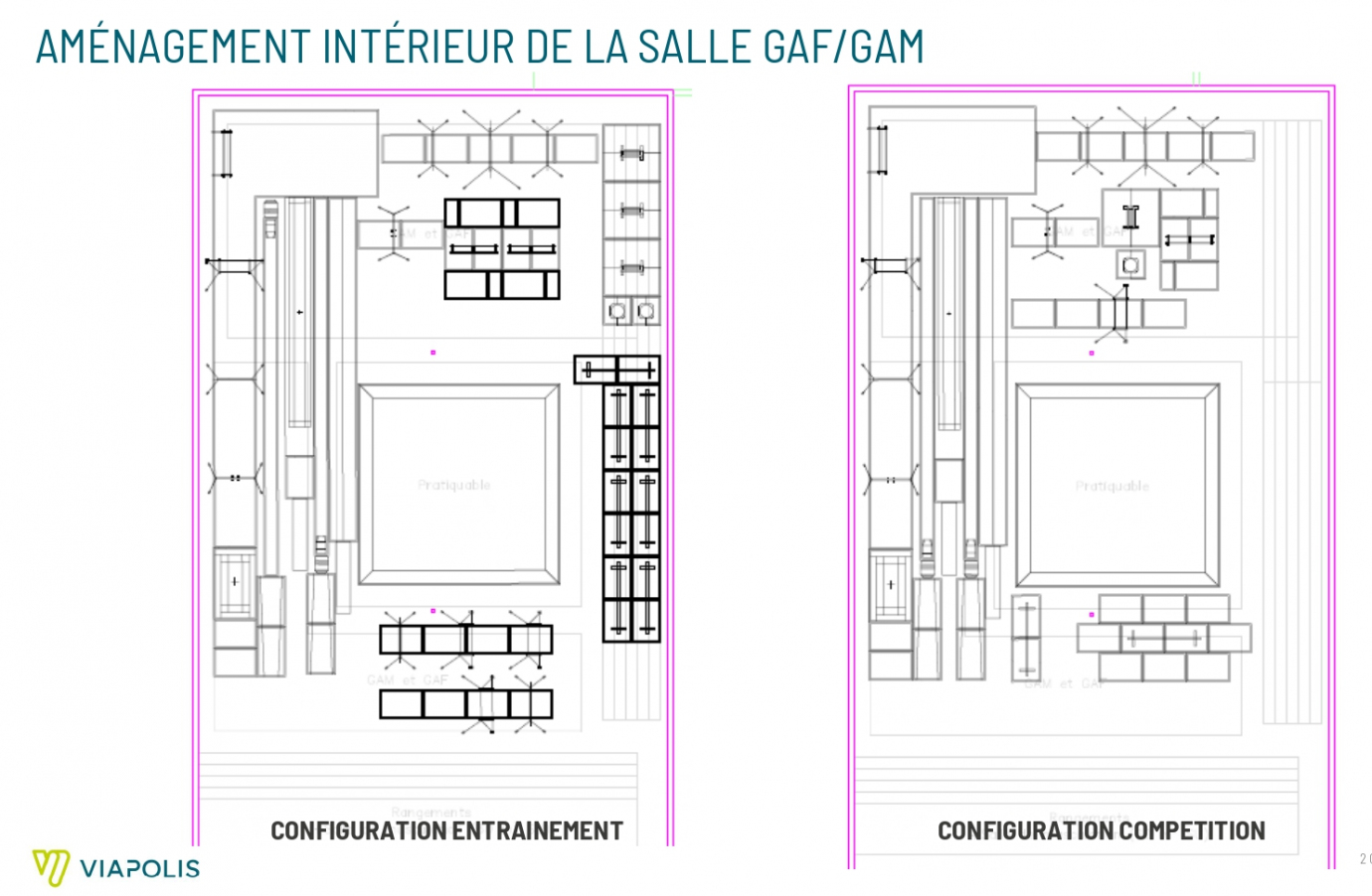 Aménagement interieur de la salle GAF/GAM - Viapolis