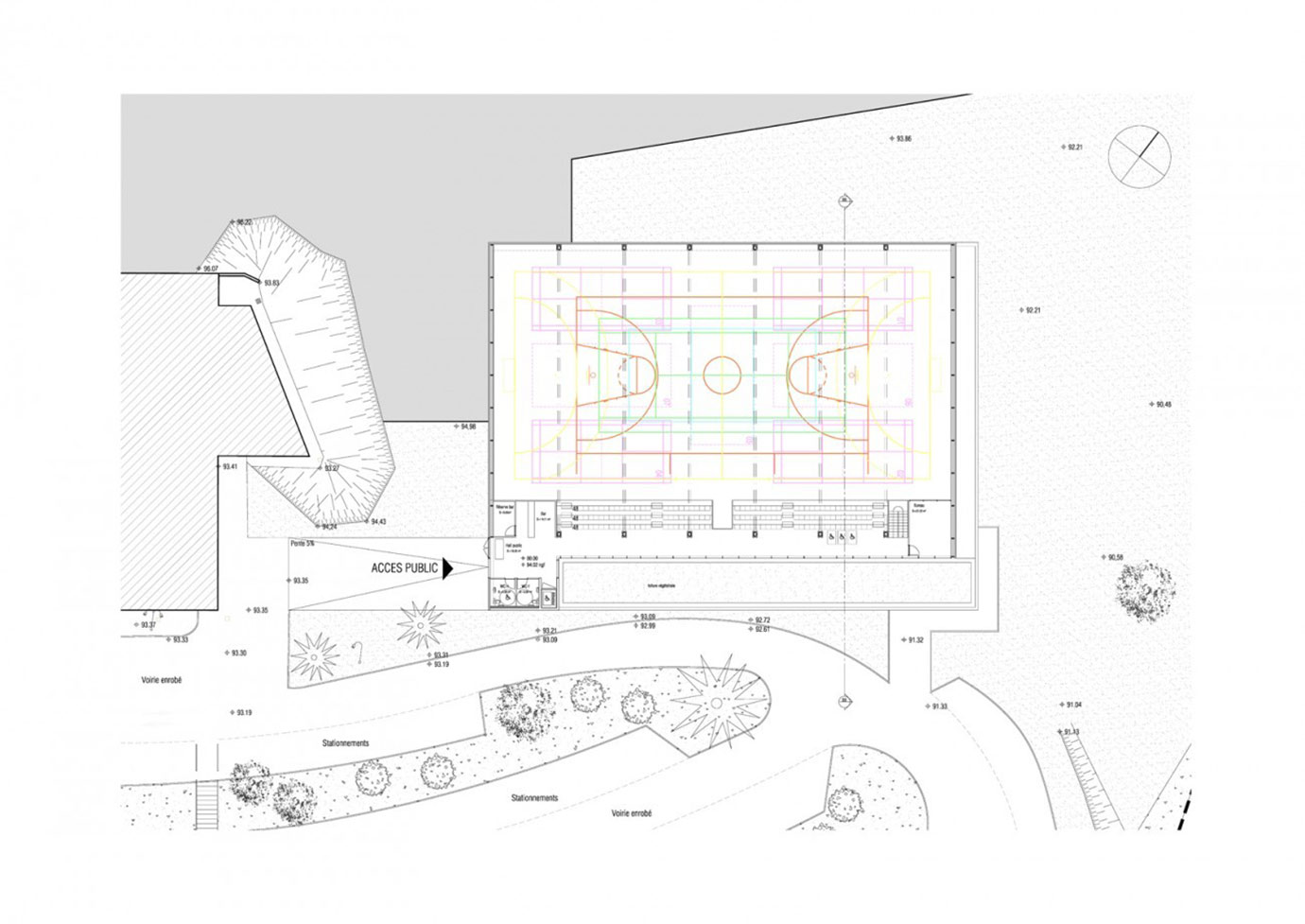 Plan de RDC de l'équipement - Bourgueil & Rouleau architectes Plan de RDC de l'équipement - Bourgueil & Rouleau architectes