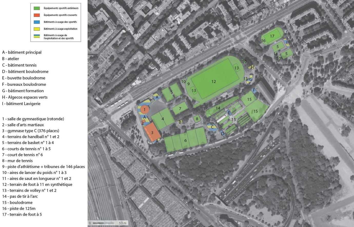 Plan d'organisation des équipements sportifs et bâtiments du site - Viapolis Plan d'organisation des équipements sportifs et bâtiments du site - Viapolis