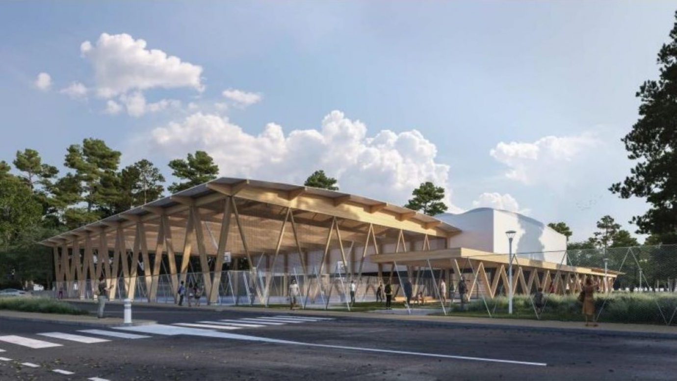 Perspective concours du nouveau complexe sportif couvert - Julien Delmas / Loïc Loisel architectes Perspective concours du nouveau complexe sportif couvert - Julien Delmas / Loïc Loisel architectes
